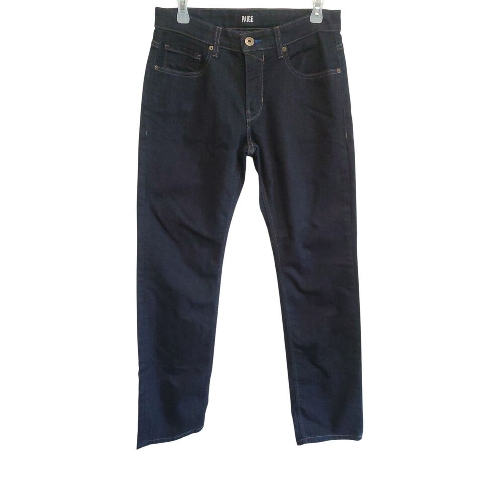 Paige Normandie Men's 29 Dark Blue Wash Straight Leg Jeans Made In USA NWNT